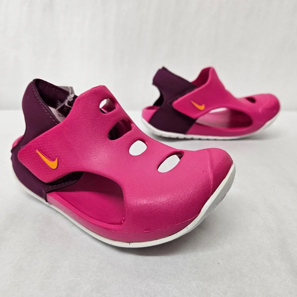 Nike Sunray Protect 3 TD Sandals DH9465-602 Pink Prime Sangria Toddler Size 10C